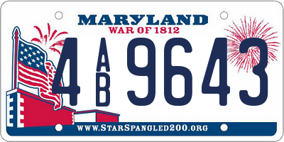 MD license plate 4AB9643