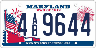 MD license plate 4AB9644