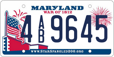 MD license plate 4AB9645