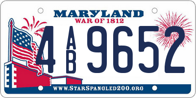 MD license plate 4AB9652