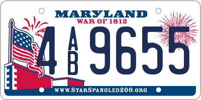 MD license plate 4AB9655