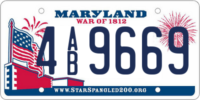 MD license plate 4AB9669