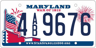 MD license plate 4AB9676