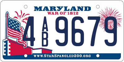 MD license plate 4AB9679