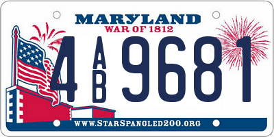 MD license plate 4AB9681