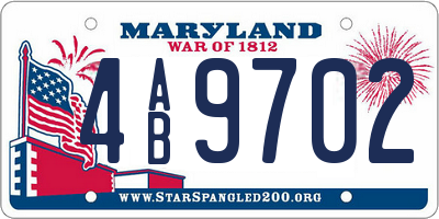 MD license plate 4AB9702