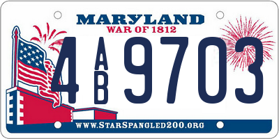 MD license plate 4AB9703