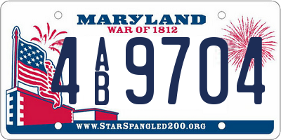 MD license plate 4AB9704