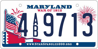 MD license plate 4AB9713