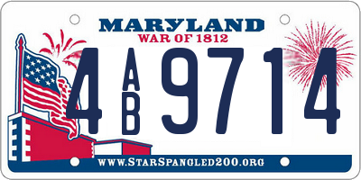 MD license plate 4AB9714