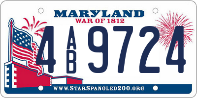 MD license plate 4AB9724
