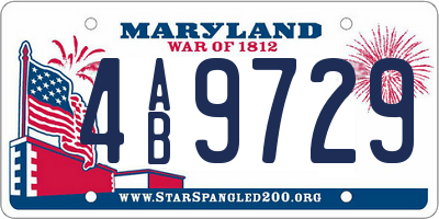 MD license plate 4AB9729