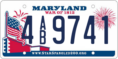 MD license plate 4AB9741