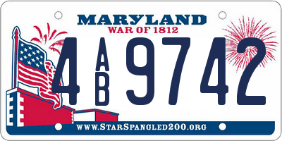 MD license plate 4AB9742