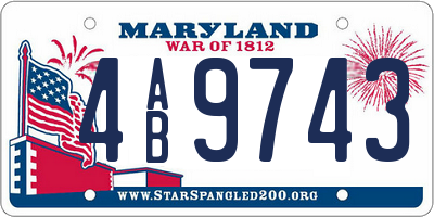 MD license plate 4AB9743