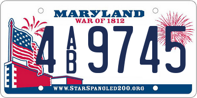 MD license plate 4AB9745