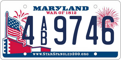 MD license plate 4AB9746
