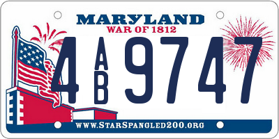 MD license plate 4AB9747