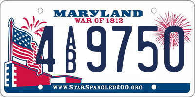 MD license plate 4AB9750