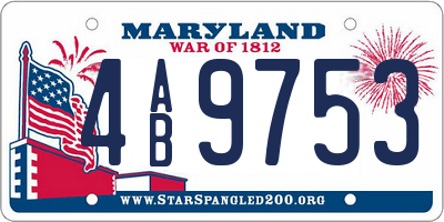 MD license plate 4AB9753