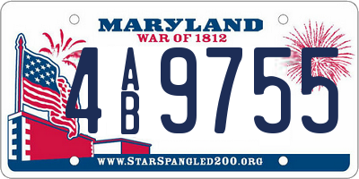 MD license plate 4AB9755