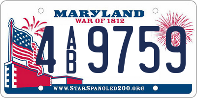 MD license plate 4AB9759