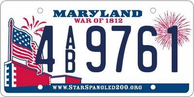MD license plate 4AB9761