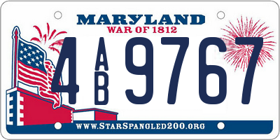 MD license plate 4AB9767