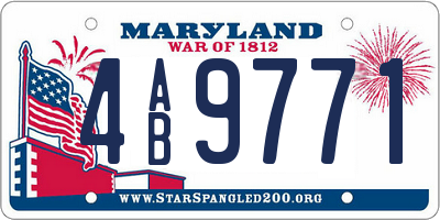 MD license plate 4AB9771