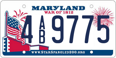 MD license plate 4AB9775