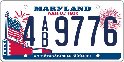 MD license plate 4AB9776