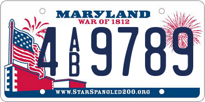 MD license plate 4AB9789