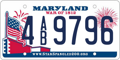 MD license plate 4AB9796