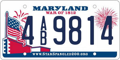 MD license plate 4AB9814