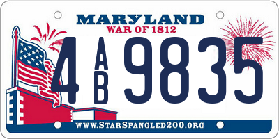 MD license plate 4AB9835