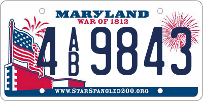 MD license plate 4AB9843