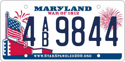 MD license plate 4AB9844