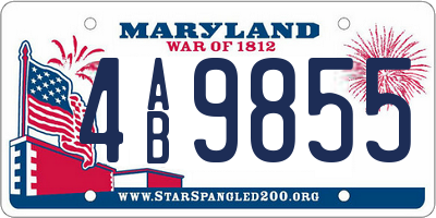 MD license plate 4AB9855