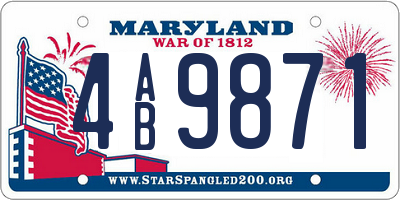 MD license plate 4AB9871
