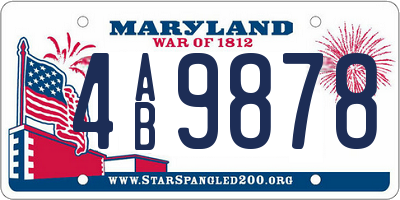 MD license plate 4AB9878