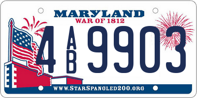 MD license plate 4AB9903