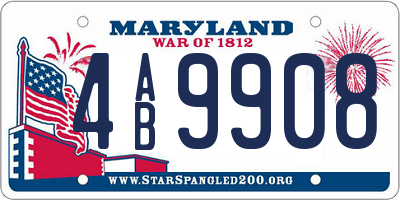 MD license plate 4AB9908
