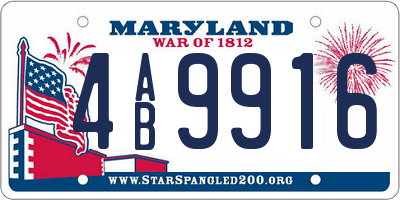 MD license plate 4AB9916
