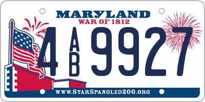MD license plate 4AB9927