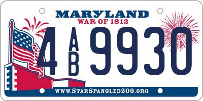 MD license plate 4AB9930