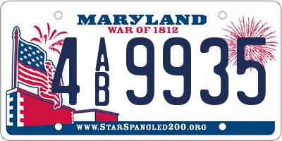 MD license plate 4AB9935
