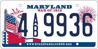 MD license plate 4AB9936