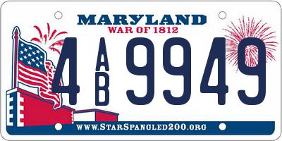 MD license plate 4AB9949