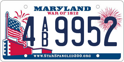 MD license plate 4AB9952