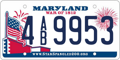 MD license plate 4AB9953